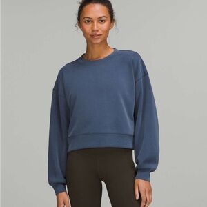 Lululemon Perfectly Oversized Cropped Crew (Mineral Blue)